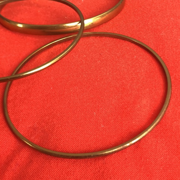 Set of Three (3) Vintage Brasstone Metal Bangels - Picture 4 of 8